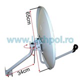 ANT0044- ANTENA SATELIT D65CM, CU SISTEM PRINDERE