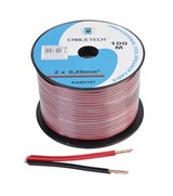 KAB0387-CABLU DIFUZOR CCA 2X0.20MM ROSU/NEGRU 100M